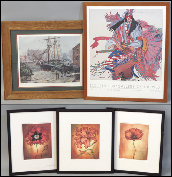 GROUP OF FIVE ASSORTED FRAMED