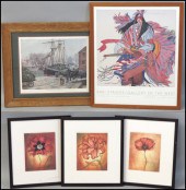 GROUP OF FIVE ASSORTED FRAMED