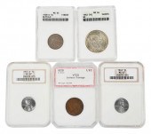 GROUP OF FIVE ASSORTED GRADED
