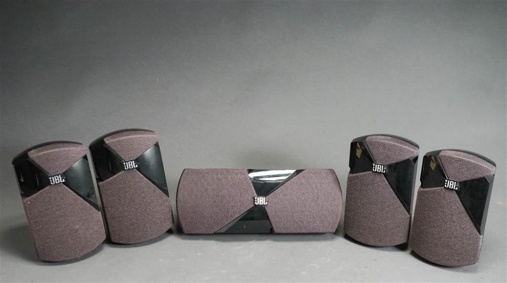 GROUP OF FIVE BLACK JBL CINEMA