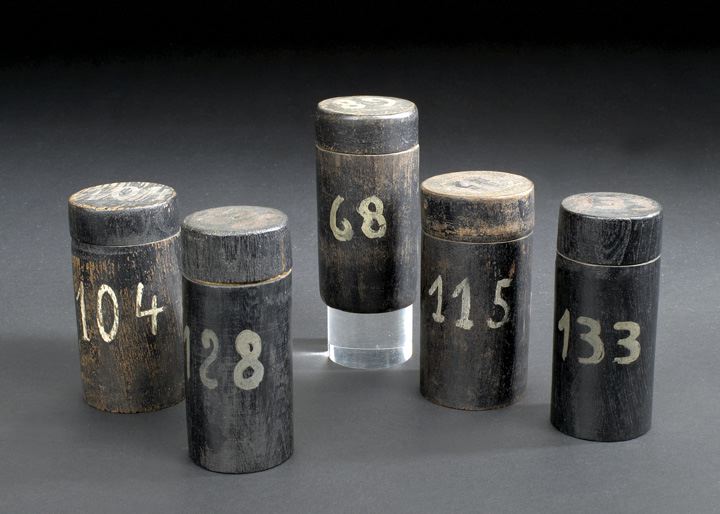 Group of Five Black-Painted