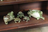 GROUP OF FIVE BRUSH POTTERY GA