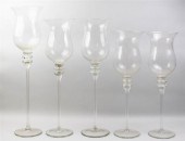 GROUP OF FIVE CANDLESTICKS WIT