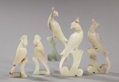 Group of Five Carved Alabaster
