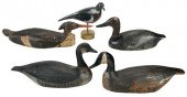 GROUP OF FIVE CARVED AND PAINT