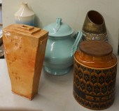 GROUP OF FIVE CERAMIC VASES AN