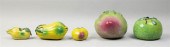 GROUP OF FIVE CHINESE GLAZED P