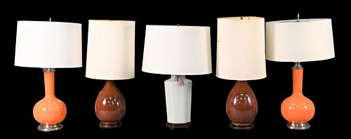 GROUP OF FIVE CHINESE STYLE VASE