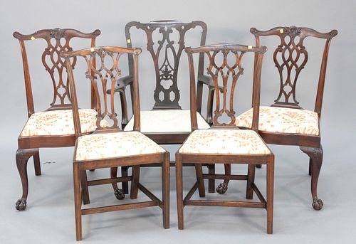 GROUP OF FIVE CHIPPENDALE-STYLE