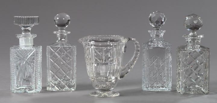 Group of Five Cut Glass Beverage