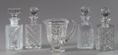 Group of Five Cut Glass Bevera