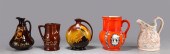 Group of five decorative pitch