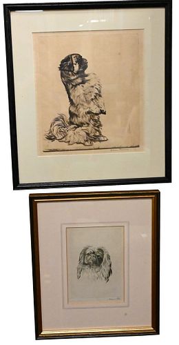 GROUP OF FIVE DOG ETCHINGSGroup