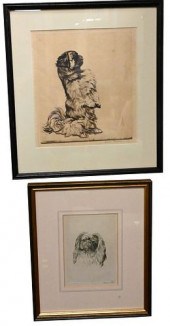 GROUP OF FIVE DOG ETCHINGSGrou