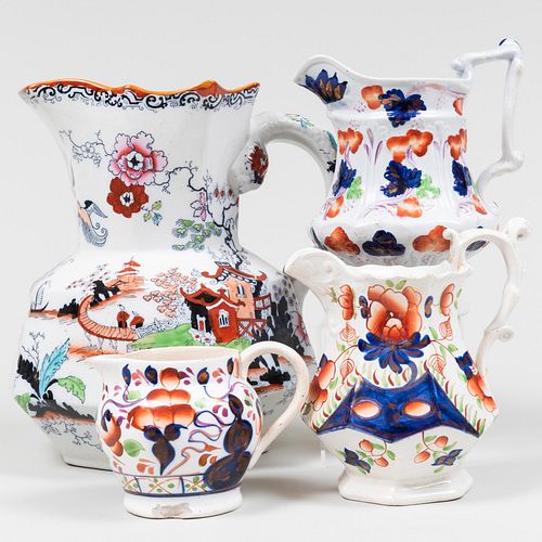 GROUP OF FIVE ENGLISH PITCHERSThe