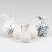 GROUP OF FIVE ENGLISH PORCELAI