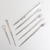GROUP OF FIVE ENGLISH SILVER M