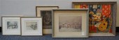 GROUP OF FIVE ENGRAVINGS AND P