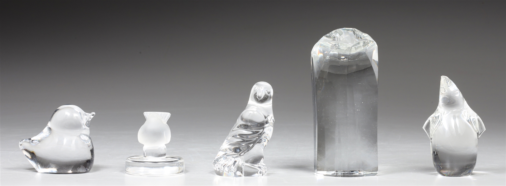 Group of five fine crystal,