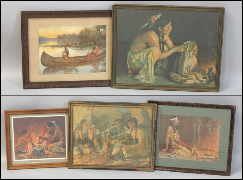 GROUP OF FIVE FRAMED NATIVE