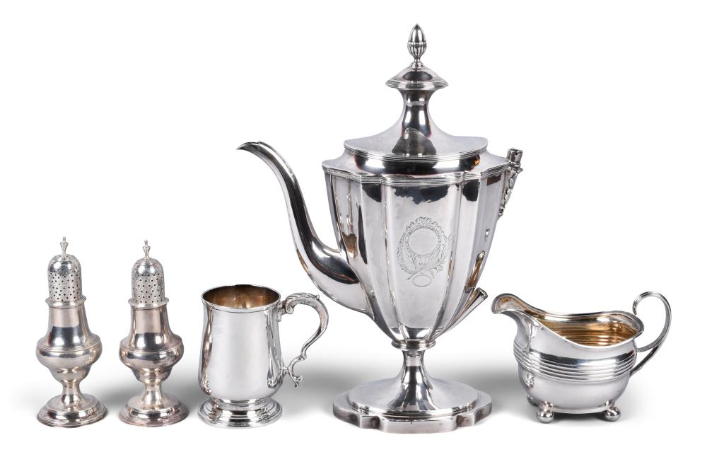 GROUP OF FIVE GEORGIAN SILVER