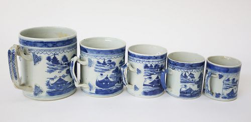 GROUP OF FIVE GRADUATED CANTON