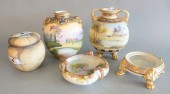 GROUP OF FIVE HAND PAINTED NIP