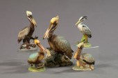 Group of Five Hand-Painted Por