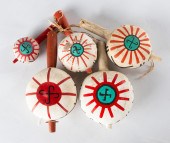 GROUP OF FIVE HOPI GOURD RATTL