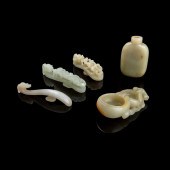 GROUP OF FIVE JADE PIECES
19TH