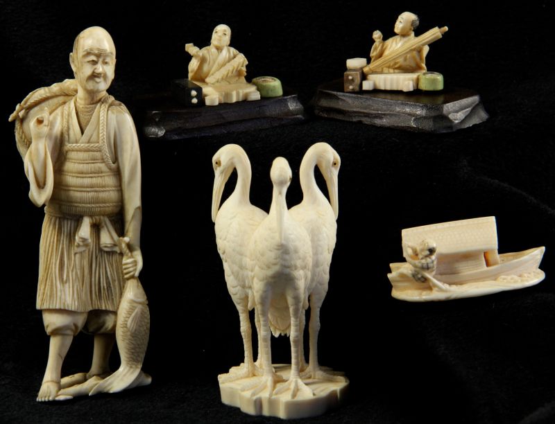 Group of Five Japanese Ivory