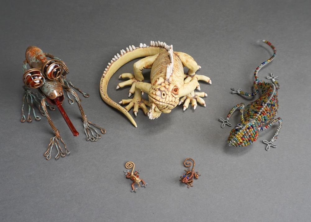 GROUP OF FIVE LIZARD AND FROG