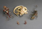 GROUP OF FIVE LIZARD AND FROG