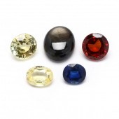 GROUP OF FIVE LOOSE GEMSTONES