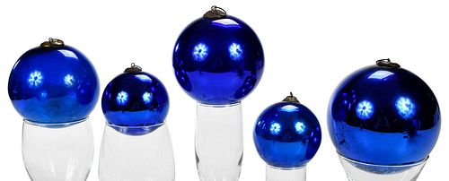 GROUP OF FIVE MEDIUM BLUE