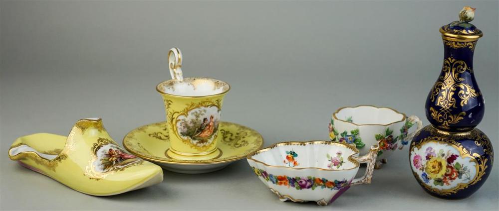 GROUP OF FIVE MEISSEN CABINET