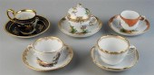GROUP OF FIVE MEISSEN CUPS AND