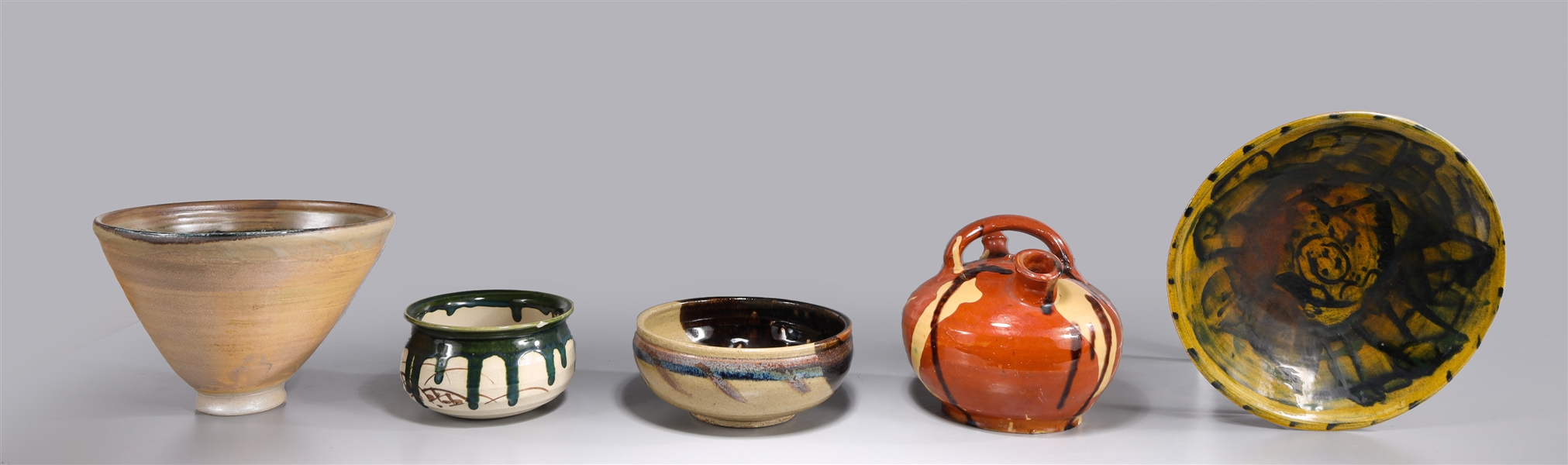 Group of five mid century drip