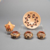 GROUP OF FIVE MINIATURE POTTER