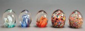 GROUP OF FIVE MURANO CASED MUL