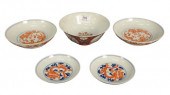 GROUP OF FIVE ORIENTAL PORCELA
