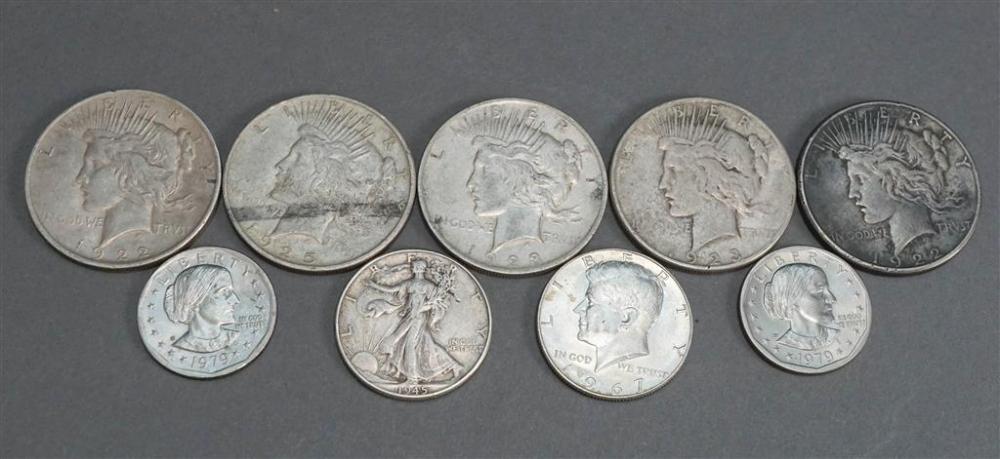 GROUP OF FIVE PEACE-TYPE AND TWO