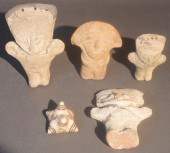 GROUP OF FIVE PERUVIAN POTTERY