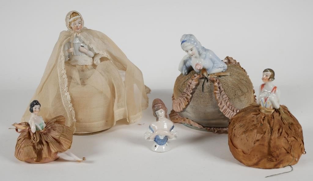 GROUP OF FIVE PIN CUSHION