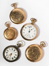GROUP OF FIVE POCKET WATCHESGr