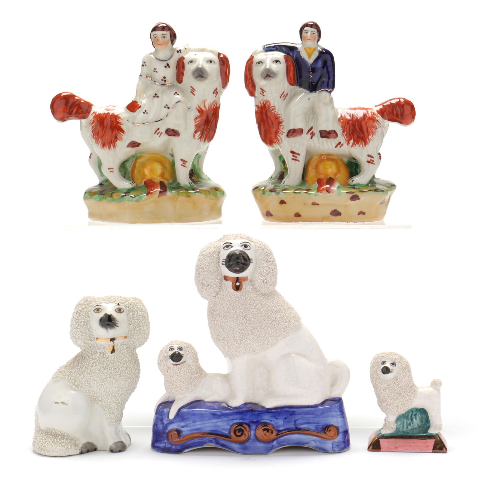 GROUP OF FIVE PORCELAIN