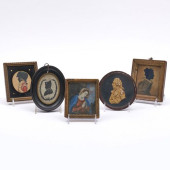 GROUP OF FIVE PORTRAIT MINIATU