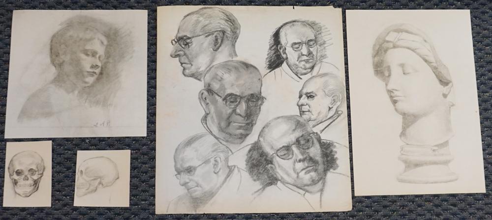 GROUP OF FIVE PORTRAIT STUDIES,