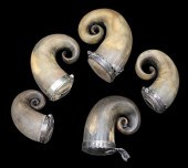 GROUP OF FIVE RAMS HORN SNUFF