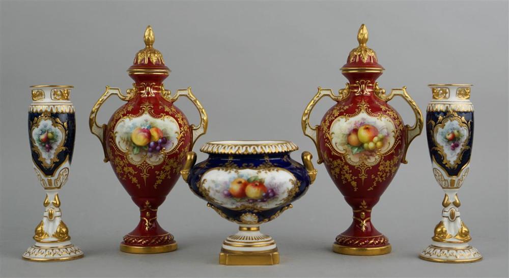 GROUP OF FIVE ROYAL WORCESTER